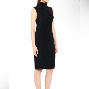 Theory • Turtleneck Sleeveless Dress Black Micro Velvet N1016710 size Small NWT